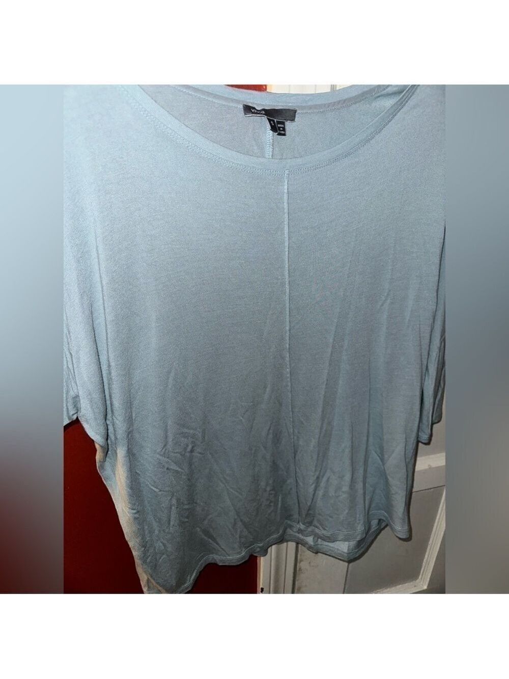 Vince 3/4 Sleeve Crew Neck Tshirt in Blue - Picture 6 of 8